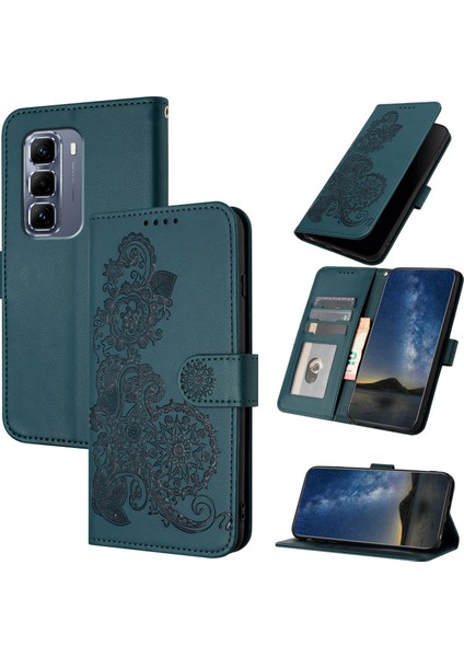 Infinix Hot 50 Pro+ 4g Koyu Yeşil Için Datura Kabartmalı Kılıf (Yurt Dışından)