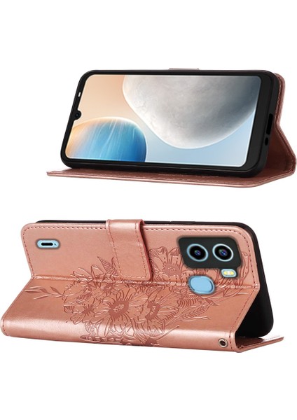 Tecno Pop 6 Rose Gold Için Kabartmalı Pu Kılıf (Yurt Dışından) modelleri