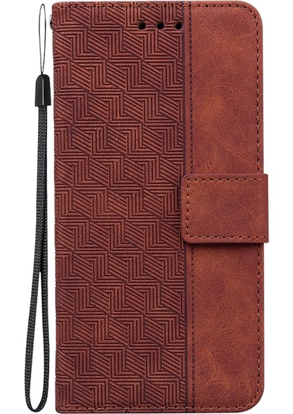 Infinix Hot 50I / Smart 9 Brown Için Kabartmalı Pu Kılıf (Yurt Dışından)