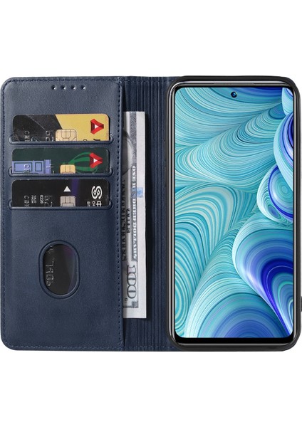 Infinix Hot 11S Nfc Mavi Için Deri Kılıf (Yurt Dışından)