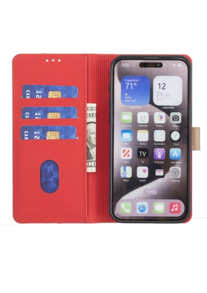 Tecno Spark 30 4g Kırmızı Için Rfıd Deri Kılıf (Yurt Dışından)