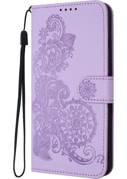 Infinix Hot 50I / Smart 9 Mor Için Datura Kabartmalı Kılıf (Yurt Dışından)