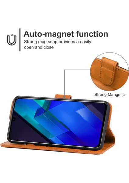Infinix Note 12 / G88 Kahverengi Için Deri Telefon Kılıfı (Yurt Dışından) fırsatları