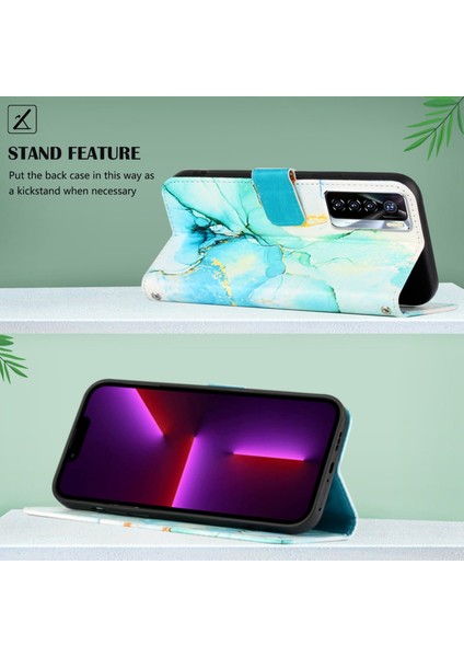Tecno Camon 17 Pro Yeşil LS003 Için Mermer Kılıf (Yurt Dışından)
