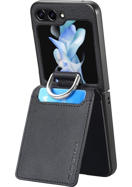 Samsung Galaxy Z Flip5 Khaki Için Junsunmay Deri Cilt Pc Kasa (Yurt Dışından)