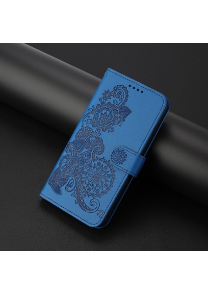 Infinix Hot 50I / Smart 9 Mavi Için Datura Kabartmalı Kılıf (Yurt Dışından)