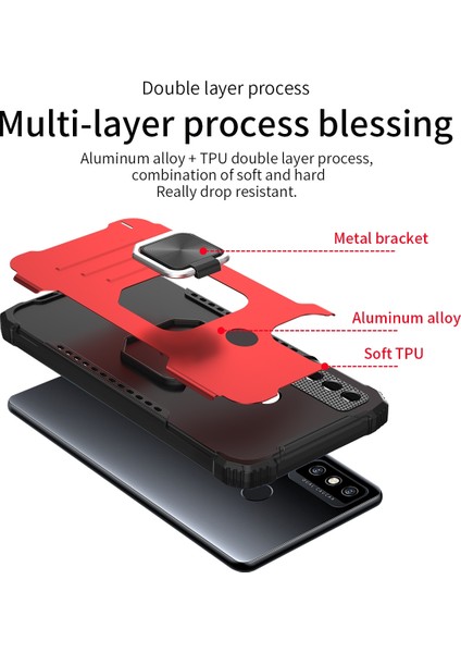 Tecno Spark 6 Için Alüminyum Alaşımlı + Tpu Kılıf Yeşil (Yurt Dışından)