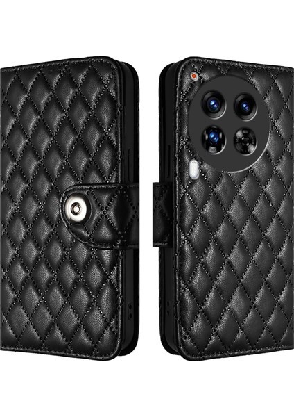 Tecno Camon 30 Premier 5g Siyah Için Eşkenar Dokulu Pu Kılıf (Yurt Dışından)
