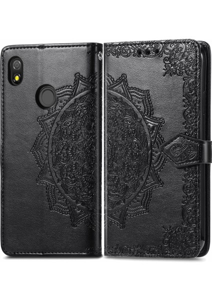 Tecno Pop 3 Siyah Için Mandala Çiçek Kabartmalı Yatay Çevirme Deri Kılıf (Yurt Dışından) fiyatları