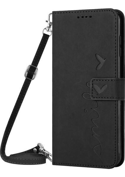 Tecno Spark 30 4g Siyah Için Uzun Kordon Kalp Pu Kılıf (Yurt Dışından) modelleri