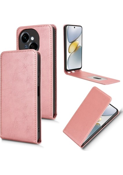 Tecno Spark Go 1 / Pop 9 4g Pembe Altın Için Dikey Döner Kılıf (Yurt Dışından)