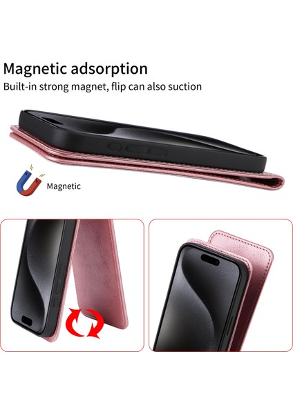 Tecno Spark Go 1 / Pop 9 4g Pembe Altın Için Dikey Döner Kılıf (Yurt Dışından)
