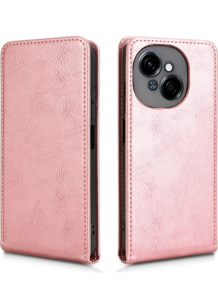 Tecno Spark Go 1 / Pop 9 4g Pembe Altın Için Dikey Döner Kılıf (Yurt Dışından)