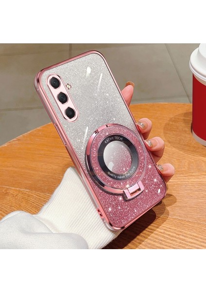 Samsung Galaxy M54 Pembe Için Yuvarlak Tutucu Tpu Telefon Kılıfı (Yurt Dışından)