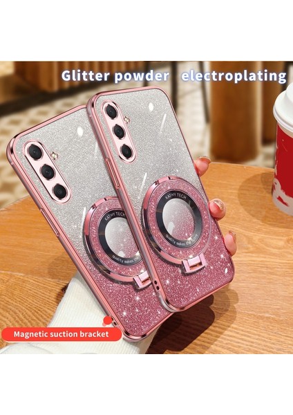 Samsung Galaxy M54 Pembe Için Yuvarlak Tutucu Tpu Telefon Kılıfı (Yurt Dışından) modelleri