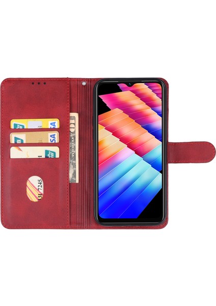 Infinix Hot 30I Kırmızı Için Deri Telefon Kılıfı (Yurt Dışından)