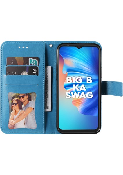 Tecno Spark 6 Go Blue Için Pu Sol ve Sağ Deri Kapak (Yurt Dışından)