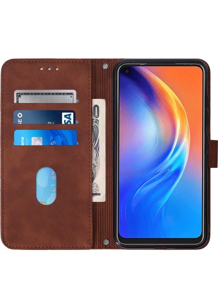 Tecno Spark 6 Kahverengi Için Crossbody Deri Kılıf (Yurt Dışından)