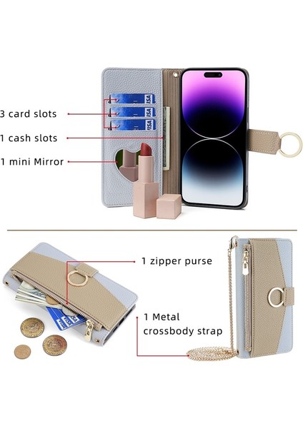 Tecno Camon 30 Premier 5g Mavi Için Crossbody Deri Telefon Kılıfı (Yurt Dışından) modelleri