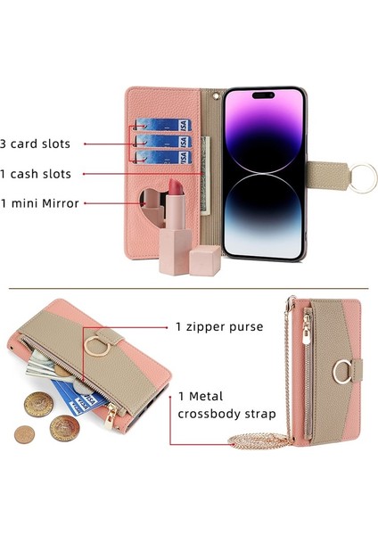 Tecno Camon 30 Pro 5g Pembe Için Crossbody Deri Telefon Kılıfı (Yurt Dışından) modelleri