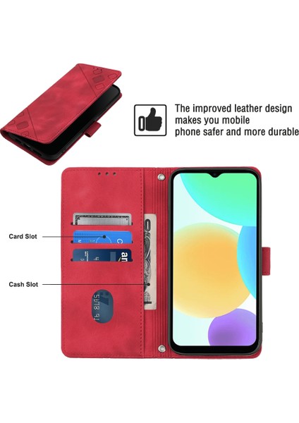 Infinix Smart 6 Kırmızı Deri Telefon Kılıfı (Yurt Dışından)