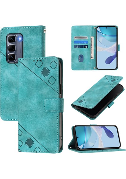 Infinix Hot 50 Pro+ 4g Yeşil Için Kabartmalı Pu Kılıf (Yurt Dışından)