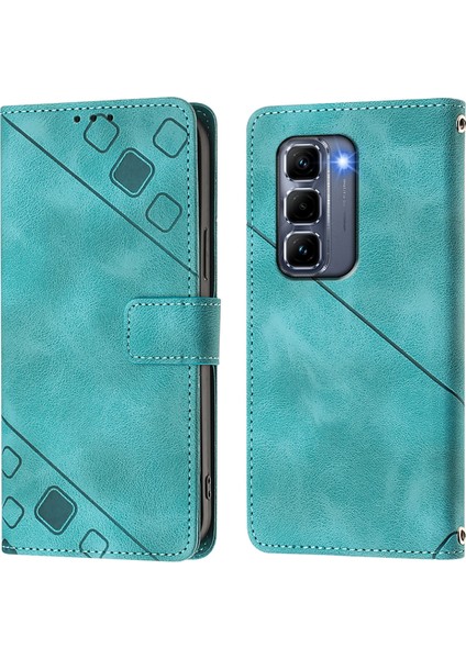 Infinix Hot 50 Pro+ 4g Yeşil Için Kabartmalı Pu Kılıf (Yurt Dışından)