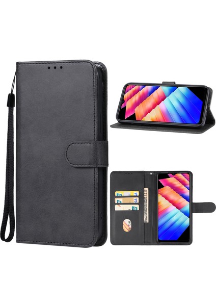 Infinix Hot 30I Siyah Için Deri Telefon Kılıfı (Yurt Dışından)