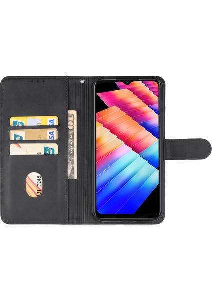 Infinix Hot 30I Siyah Için Deri Telefon Kılıfı (Yurt Dışından)