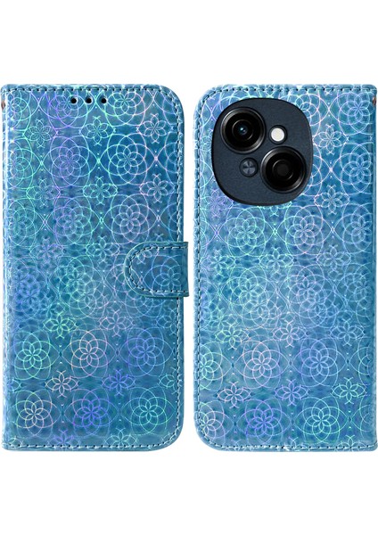 Tecno Spark Go 1 / Pop 9 Pro Mavi Için Renkli Pu Kılıf (Yurt Dışından)