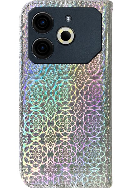 Tecno Pova 6 Neo Gümüş Için Renkli Pu Kılıf (Yurt Dışından)