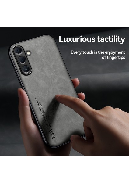 Samsung Galaxy A22 5g Gri Için Litchi Texture Deri Kılıf (Yurt Dışından)