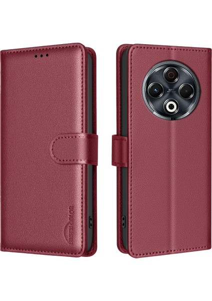 Tecno Spark 30 4g Kırmızı Için Litchi Pu Kılıf (Yurt Dışından)