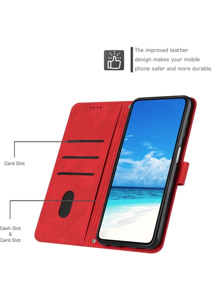 Tecno Spark 30 4g Kırmızı Için Uzun Kordon Kalp Pu Kılıf (Yurt Dışından)