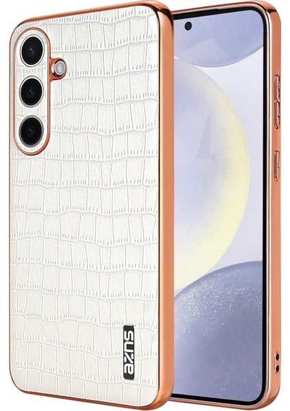 Samsung Galaxy S25 5g Beyaz Için Azns Timsah Dokulu Kılıf (Yurt Dışından)
