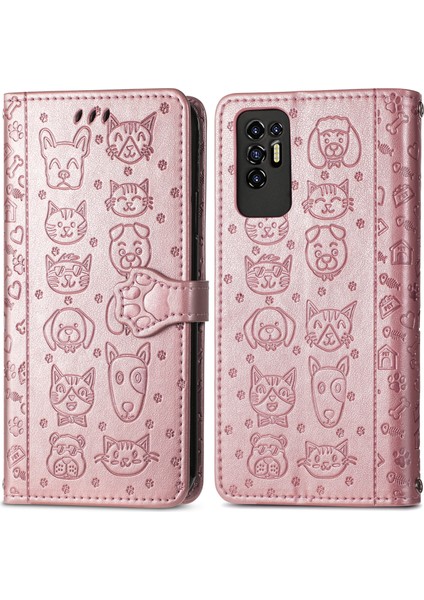 Tecno Pova 2 Rose Gold Için Kabartma Desenli Telefon Kılıfı (Yurt Dışından) fiyatları