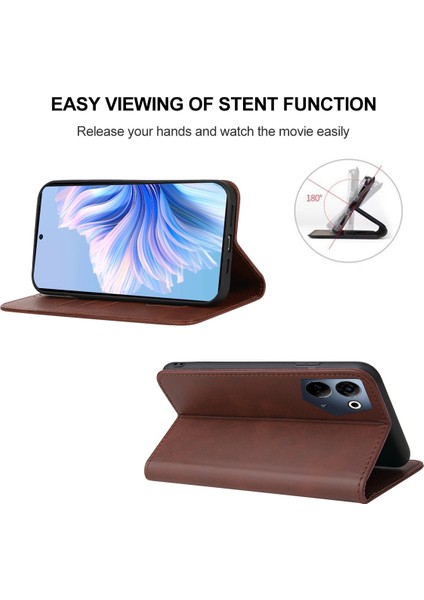 Tecno Camon 20 Pro 4g Kahverengi Için Deri Telefon Kılıfı (Yurt Dışından) fırsatları