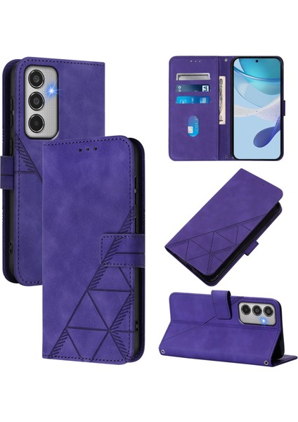 Samsung Galaxy M35 Mor Için Crossbody Deri Kılıf (Yurt Dışından)
