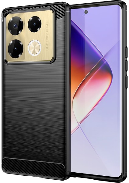 Infinix Note 40 Pro 4g Siyah Için Fırçalanmış Doku Tpu Kılıf (Yurt Dışından)