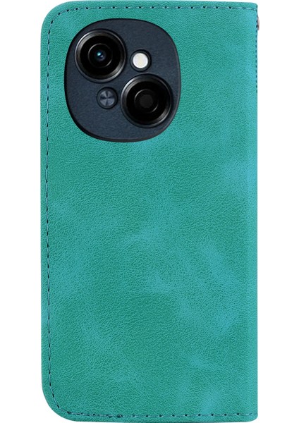 Tecno Spark Go 1 / Pop 9 Pro Için Yedi Şekilli Pu Kılıf Yeşil (Yurt Dışından)