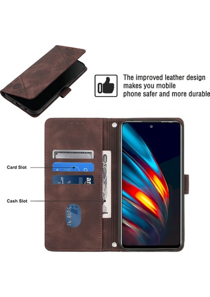 Tecno Pova 2 Kahverengi Için Skin-Fe Kabartmalı Deri Kılıf (Yurt Dışından) fırsatları