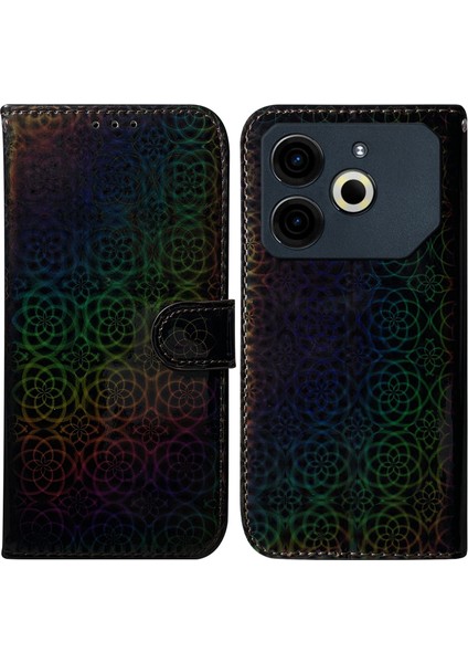 Tecno Pova 6 Neo Siyah Için Renkli Pu Kılıf (Yurt Dışından)