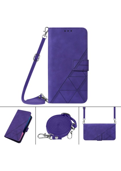 Tecno Camon 19 Pro 5g Mor Için Crossbody Deri Kılıf (Yurt Dışından)