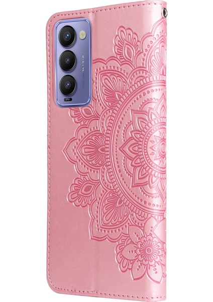 Tecno Camon 18/18P Pembe Altın Için Pu Telefon Kılıfı (Yurt Dışından)