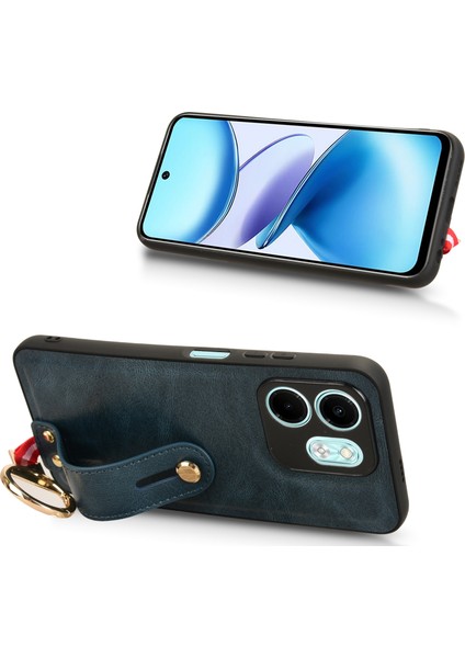 Infinix Hot 50I X6531 Mavi Için Bileklik Pu Kılıf (Yurt Dışından)