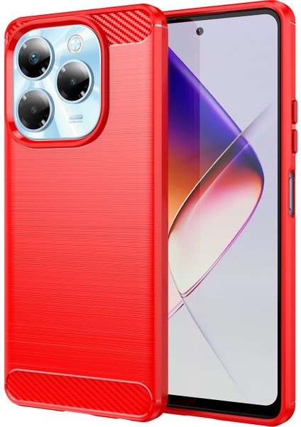 Infinix Note 40X 5g Kırmızı Için Fırçalanmış Dokulu Tpu Kılıf (Yurt Dışından)