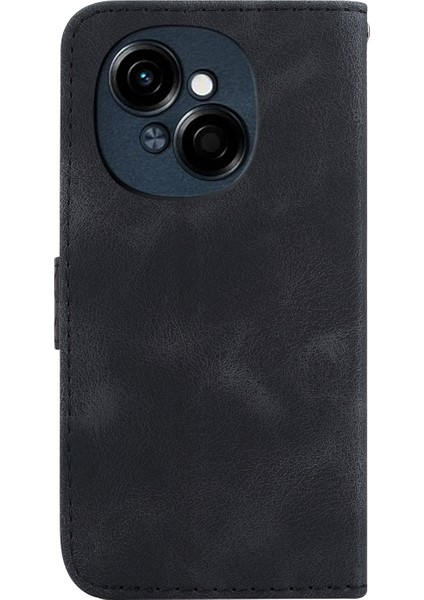 Tecno Spark Go 1 / Pop 9 Pro Siyah Için Yedi Şekilli Pu Kılıf (Yurt Dışından)