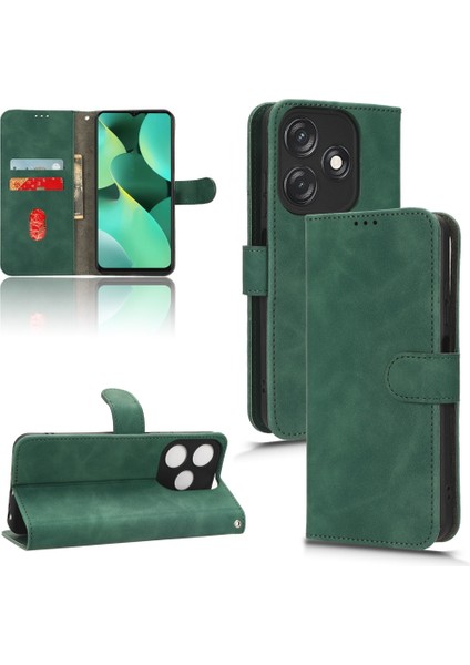 Tecno Spark 10C Yeşil Için Deri Kılıf (Yurt Dışından)