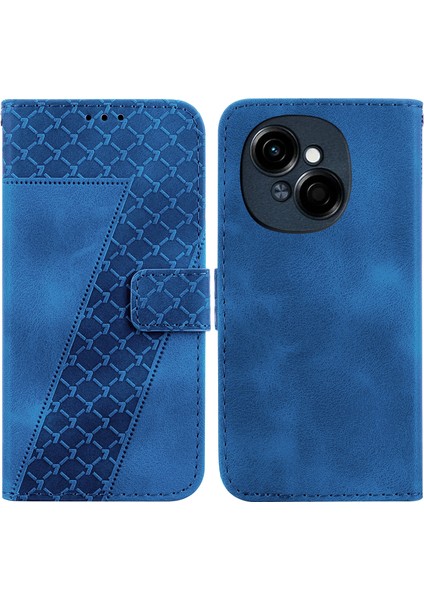 Tecno Spark Go 1 / Pop 9 Pro Mavi Için Yedi Şekilli Pu Kılıf (Yurt Dışından)
