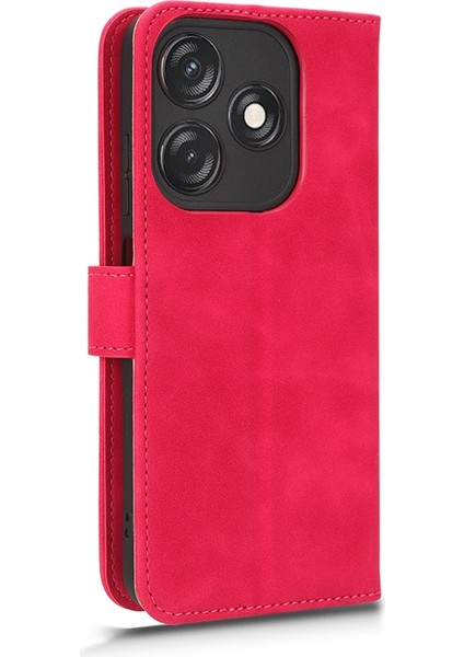 Tecno Spark 10C Gül Kırmızısı Için Deri Kılıf (Yurt Dışından)